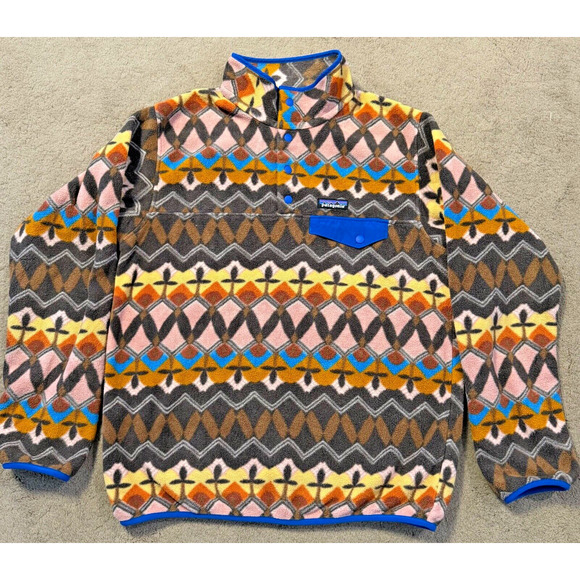 Vintage Patagonia Synchilla Fleece Jacket Womens Medium Champions Big Anthos Y2K - Picture 1 of 9